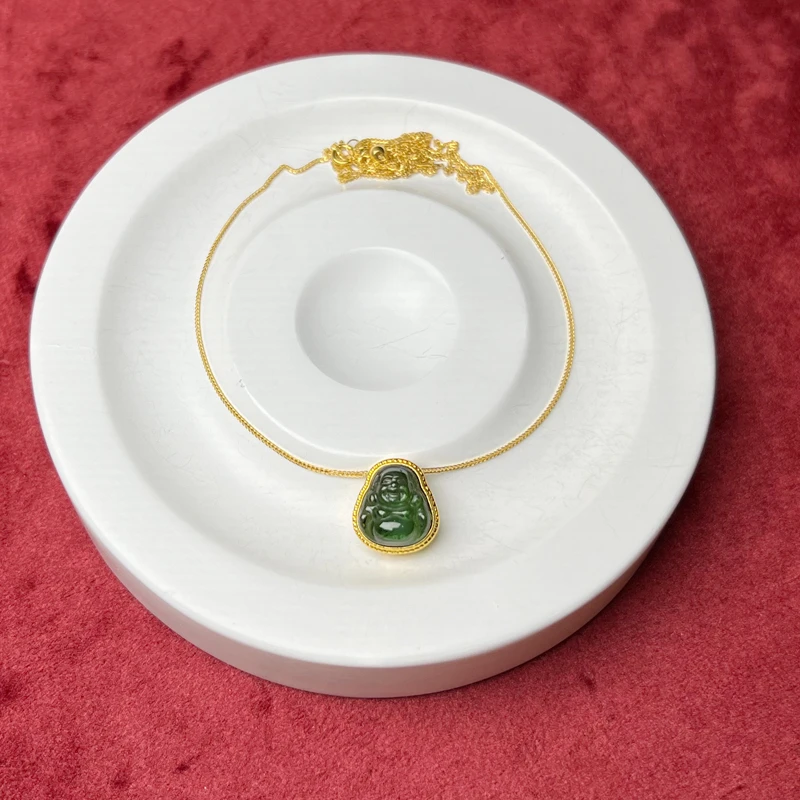 福玺阁原创 绿色轻奢气质碧玺佛公项链