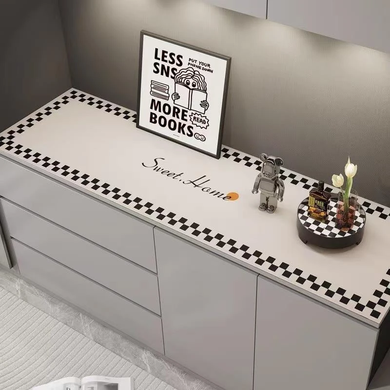 轻奢硅藻泥电视柜桌垫玄关桌垫鞋柜垫台面保护垫电视柜桌布茶几布