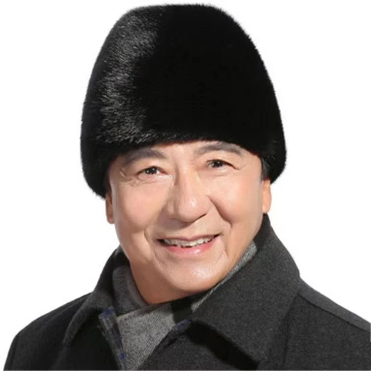 整貂帽子男中老年爷爷秋冬季老头帽冬天保暖貂毛棉护耳整貂地主帽