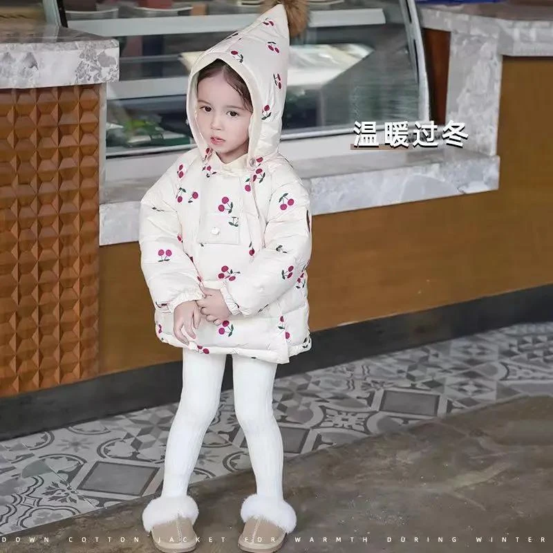 大促女童精灵帽棉服宝宝冬季洋气滑雪服儿童加厚棉衣小童