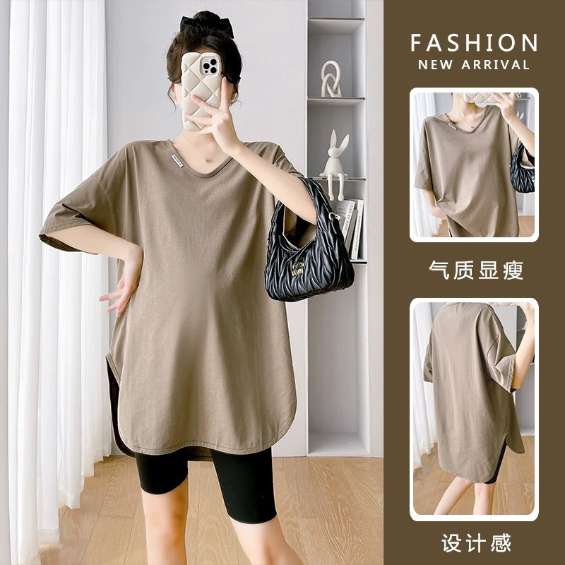 纯棉大码胖mm2-300斤宽松不规则短袖T恤孕妇女装夏季时尚上衣服潮