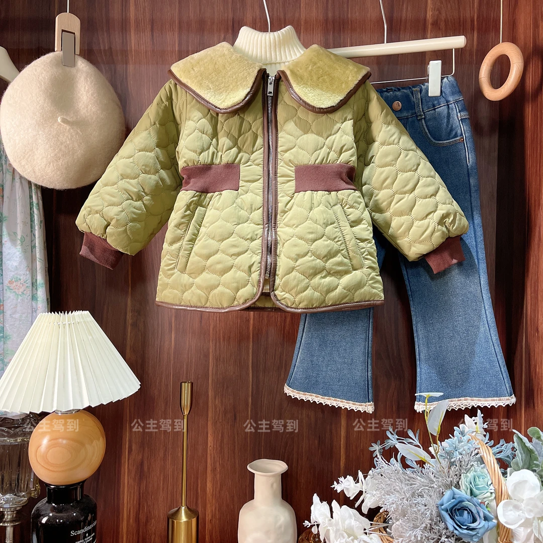 现货【牛油果】8689加绒加厚冬款保暖公主儿童时尚气质中长款外套