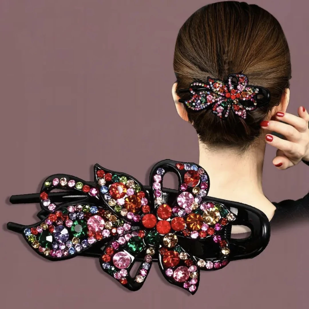 非金属发饰 2025新款发饰高级感抓夹女后脑勺发夹鸭嘴夹镶钻发卡