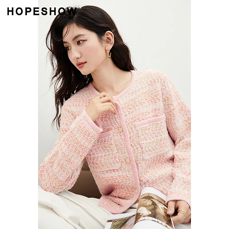 【籽言专属】红袖热力感圆领短款针织开衫90123290111