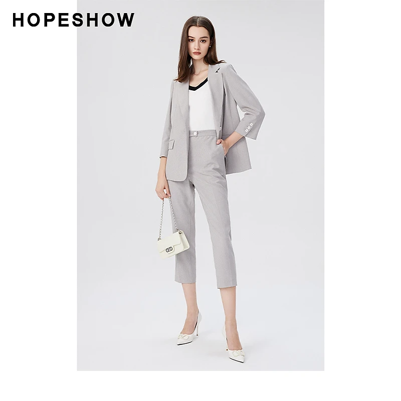 【丽公主专属】红袖纯色一粒扣锥形九分西装裤89223261210