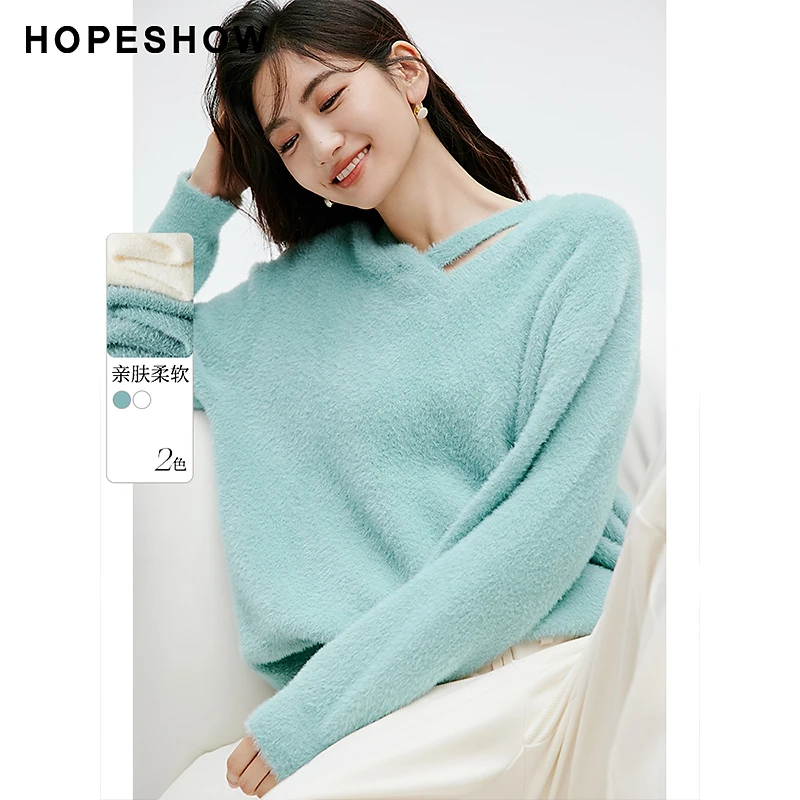 【籽言专属】红袖落肩斜带V领套头针织衫90123360107