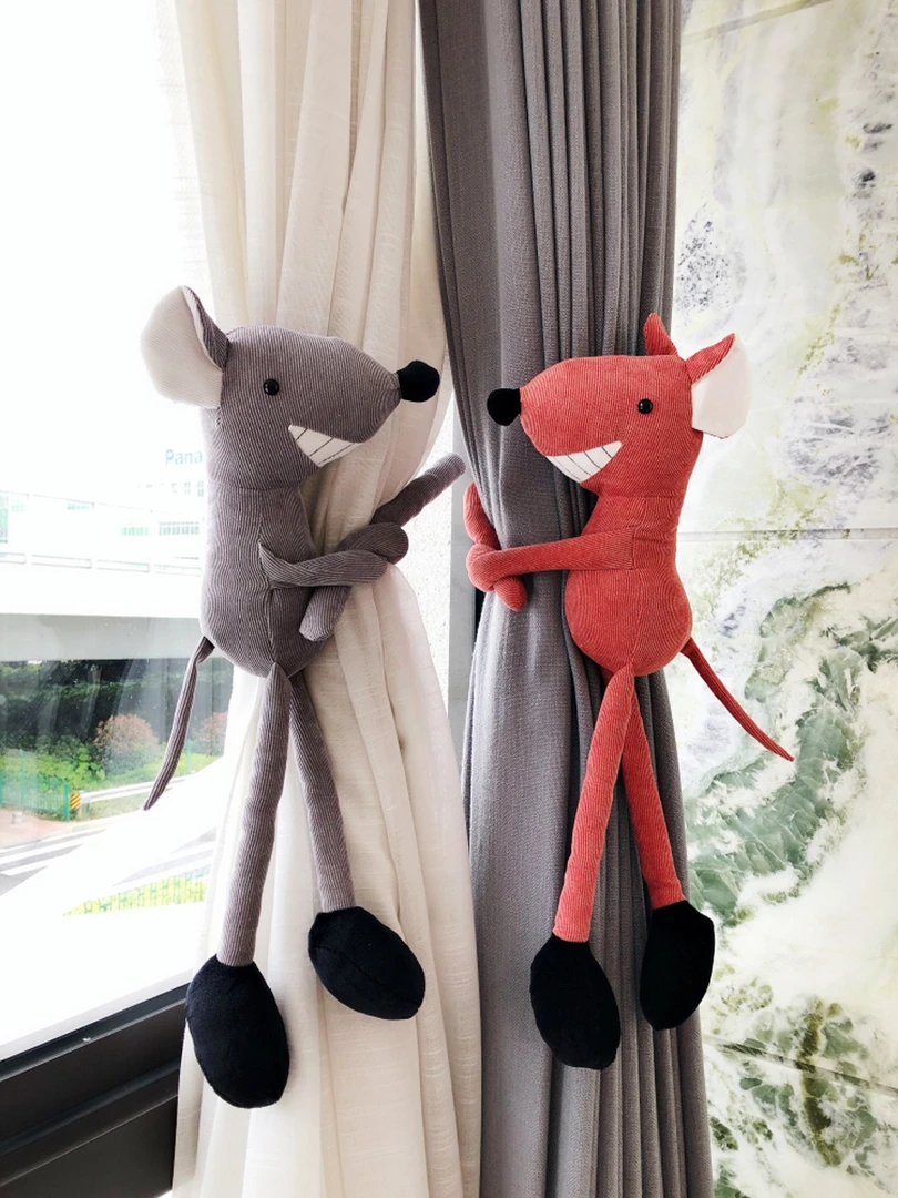卡通动物窗帘绑带绑饰抱扣毛绒公仔可爱儿童房简约田园风网红软装