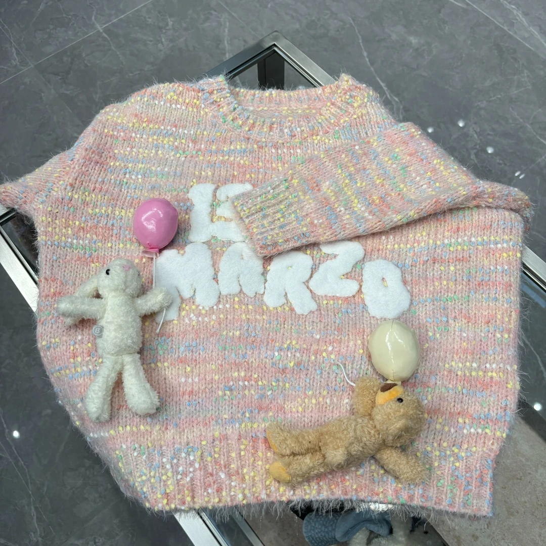 【YU·PP】(45)小众秀场糖果彩色纱线气球玩偶秋冬套头毛衣（P0022）