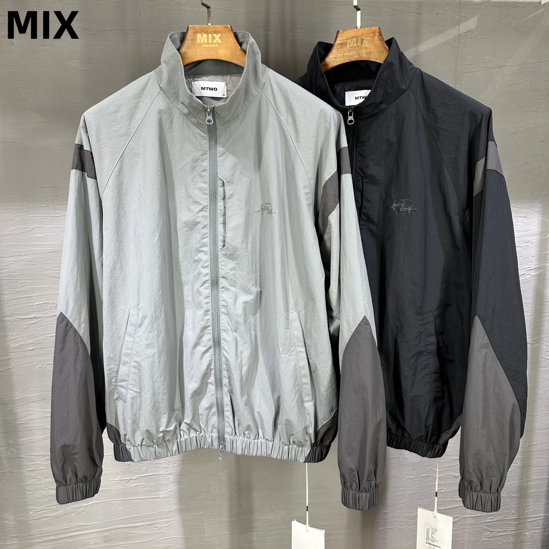 （断码捡漏）秋季撞色拼接潮牌宽松夹克休闲潮流立领宽松外套M33