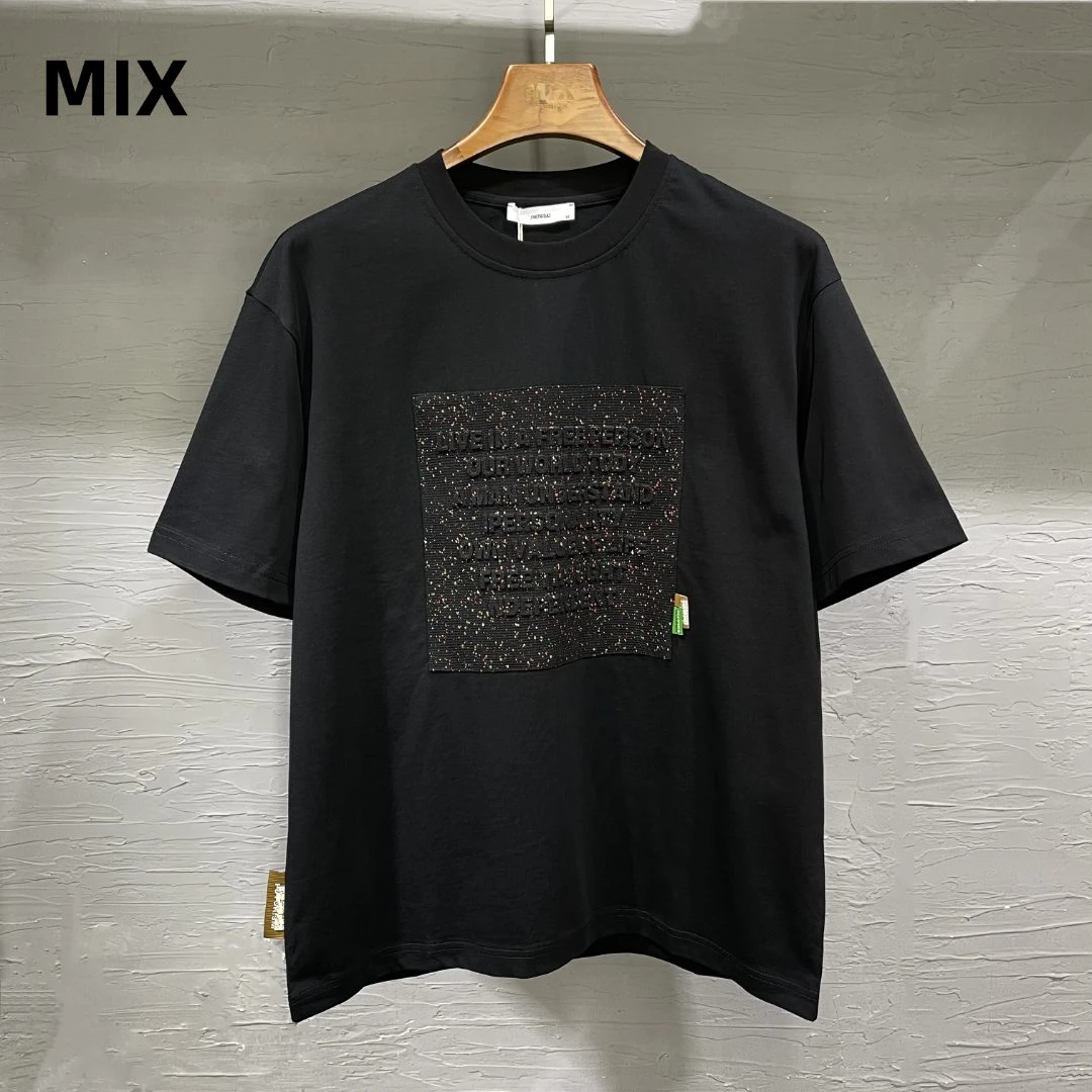 （断码捡漏）3D字母贴布圆领T恤夏季潮流轻奢男设计师短袖休闲宽松