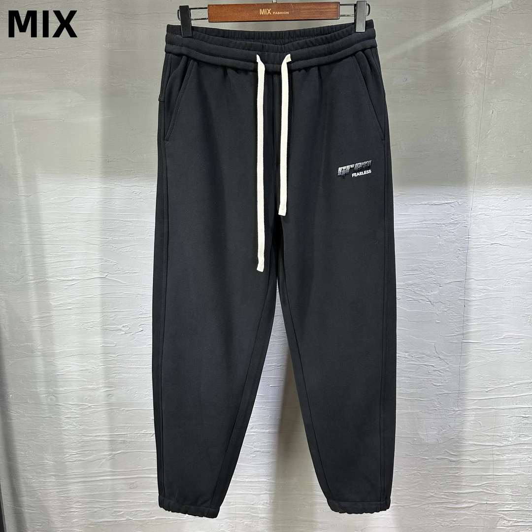 （断码捡漏）秋季刺绣小标简约卫裤男款舒适百搭宽松阔腿长裤66892