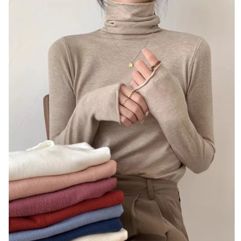 韩系高领内搭打底衫女秋装冬季高级感毛衣2025年针织衫chic别致女