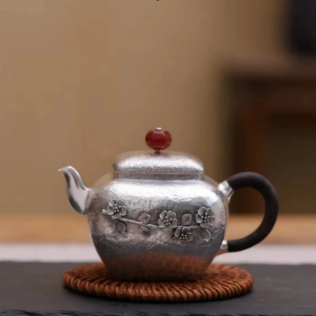 顺丰 寸成四大师 花丝镶嵌—傲梅泡茶壶