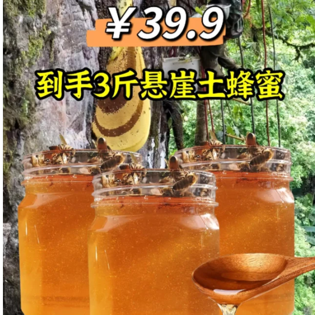 【到手三斤】传统正宗悬崖蜜深山土蜂蜜 纯蜂蜜成熟蜜