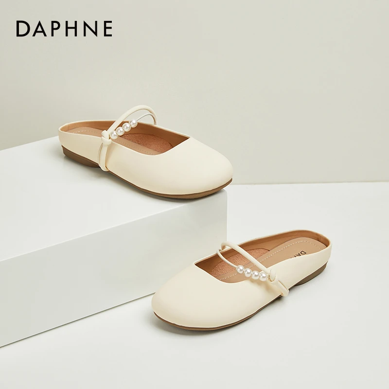 达芙妮包头半拖鞋女夏季外穿孕妇凉鞋女款防滑软底一脚蹬玛丽珍鞋