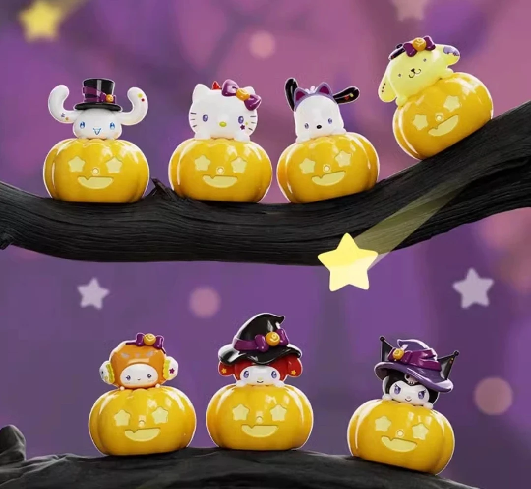 正版三丽鸥捣蛋鬼南瓜系列萌粒盲盒公仔车载小摆件万圣节礼物