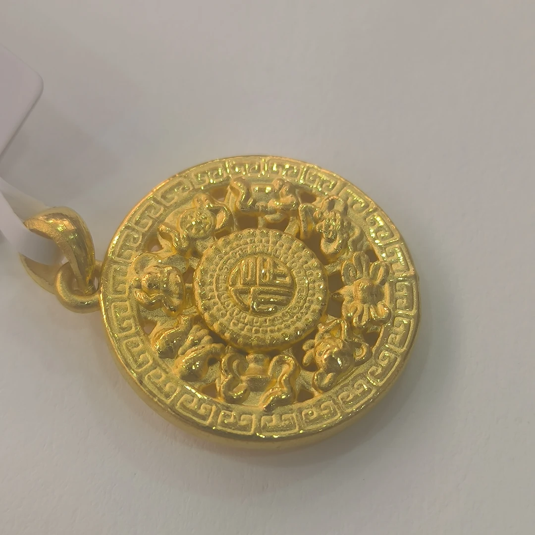 【小婷专享】 足金999  罗盘吊坠  4.77 卡28mm A1