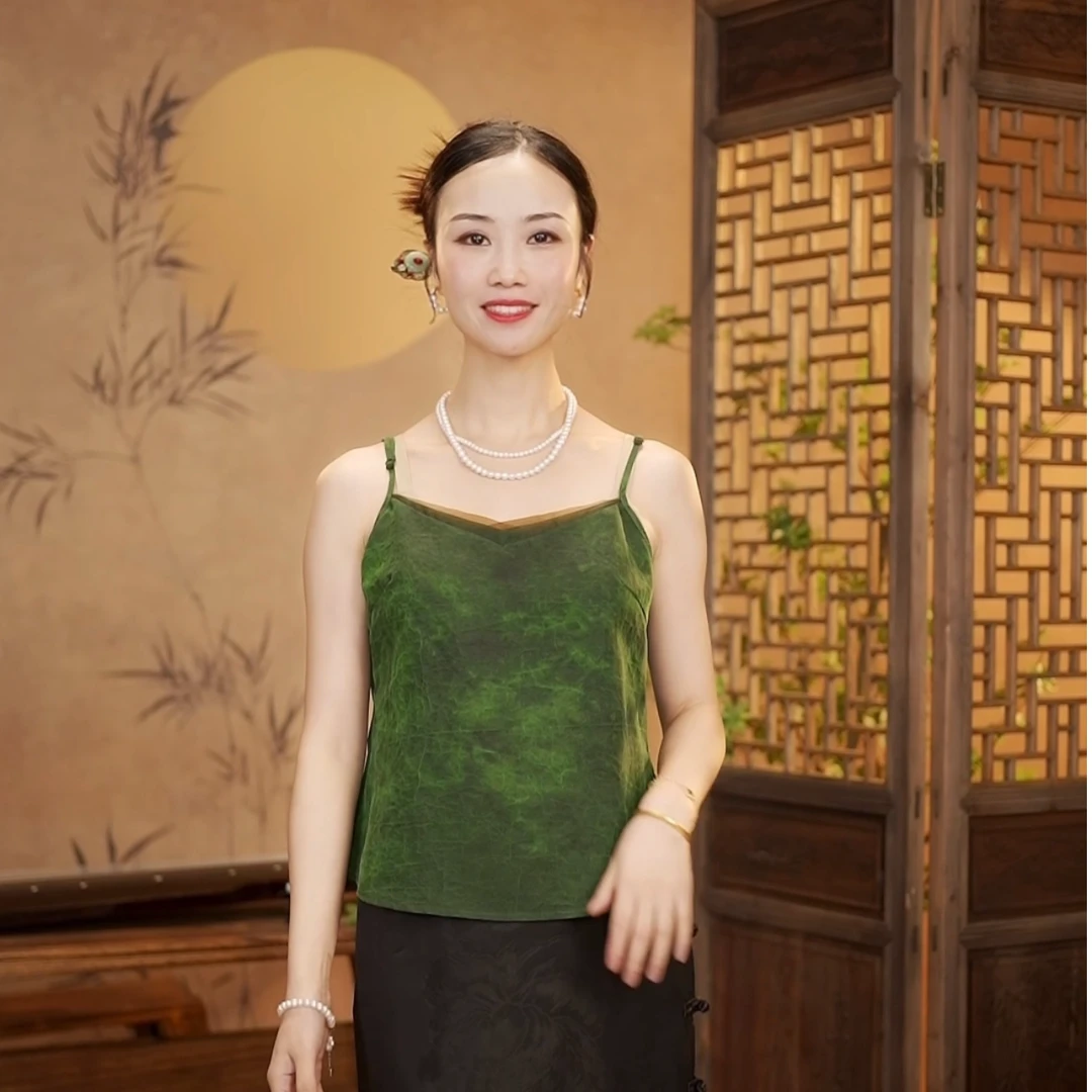 【东方婵韵】时尚百搭扎染香云纱吊带  DFCY982380（微瑕清仓）