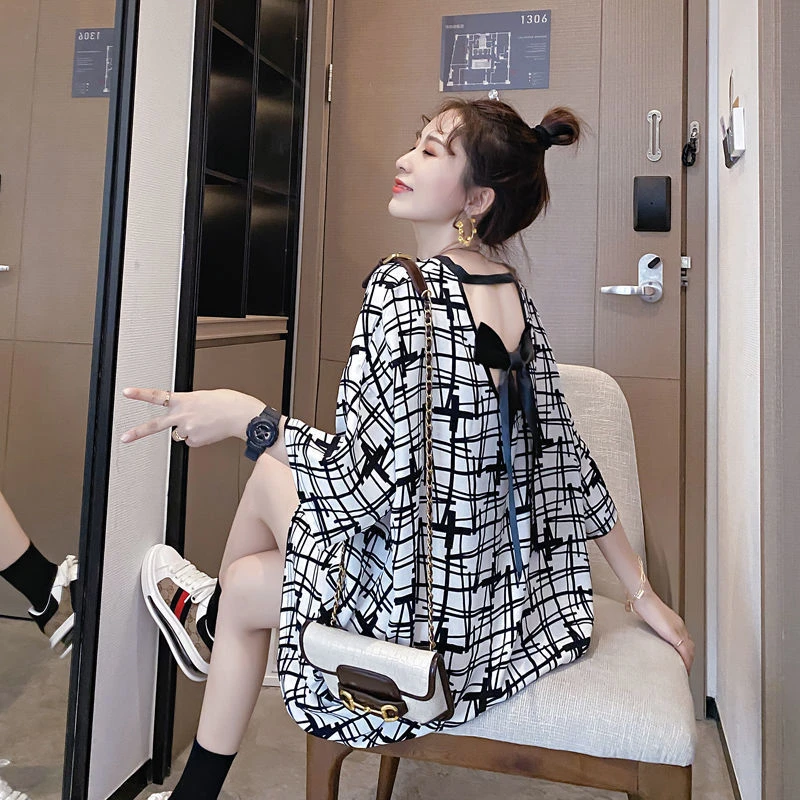 现货孕妇装洋气大码女装夏季中长款短袖t恤上衣200斤孕妇裙子夏