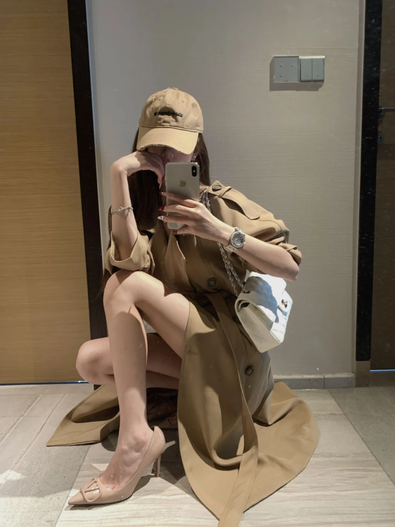 英伦风设计感风衣新款 小众高级中长款休闲外套23127-N