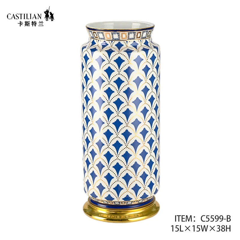 卡斯特兰春华秋实轻奢花器陶瓷盒子小号摆设碟摆件家居装饰摆设