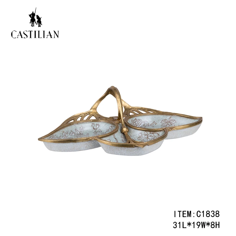 castilian/卡斯特兰开物语托盘茶几餐桌客厅装居分果碟果盘C1838