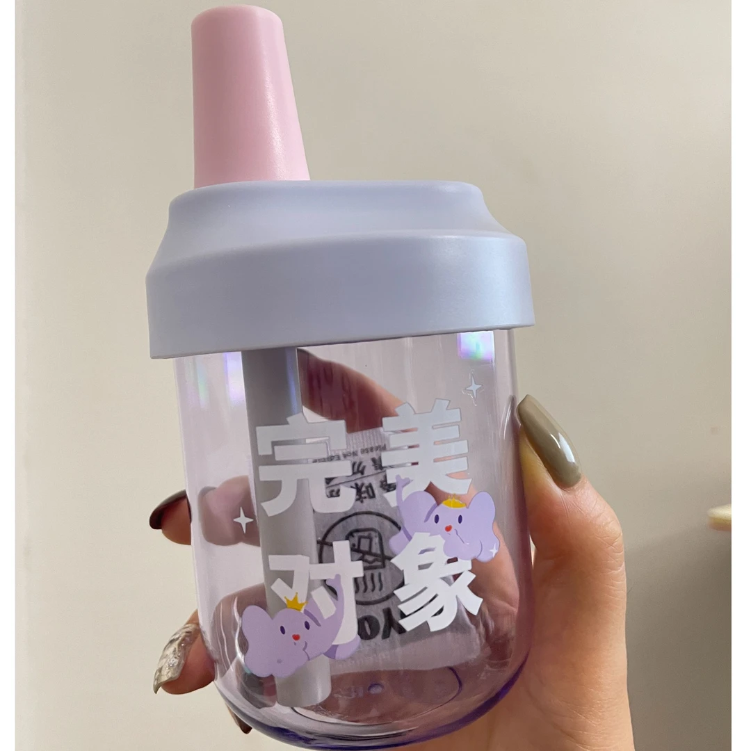 喝粥 奶茶吸管杯 宝宝喝粥神器 家用便携式粗吸管杯子