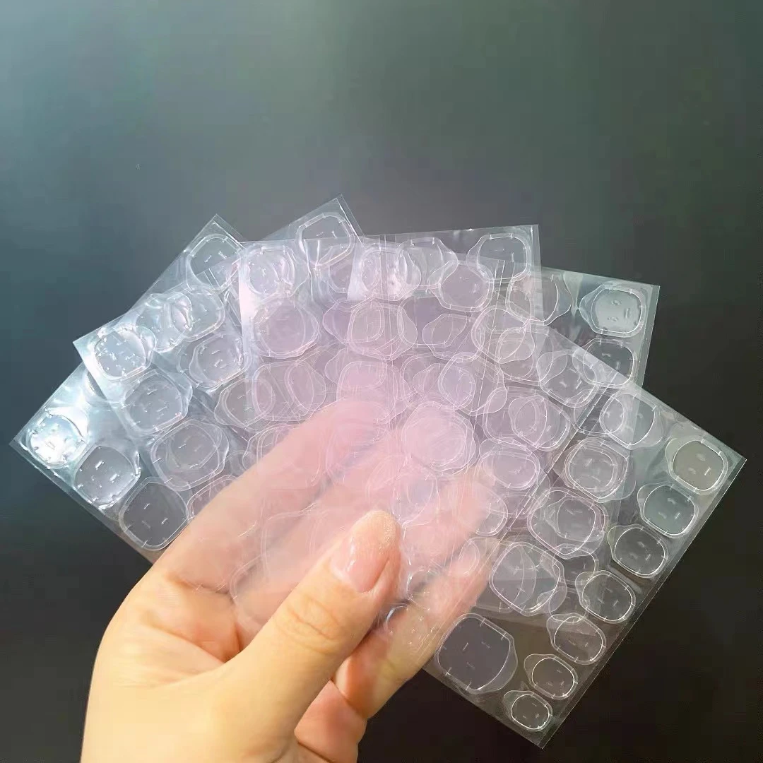 YOYO纯手工穿戴甲-粉色美甲果冻胶指甲双面胶高粘度持久防水