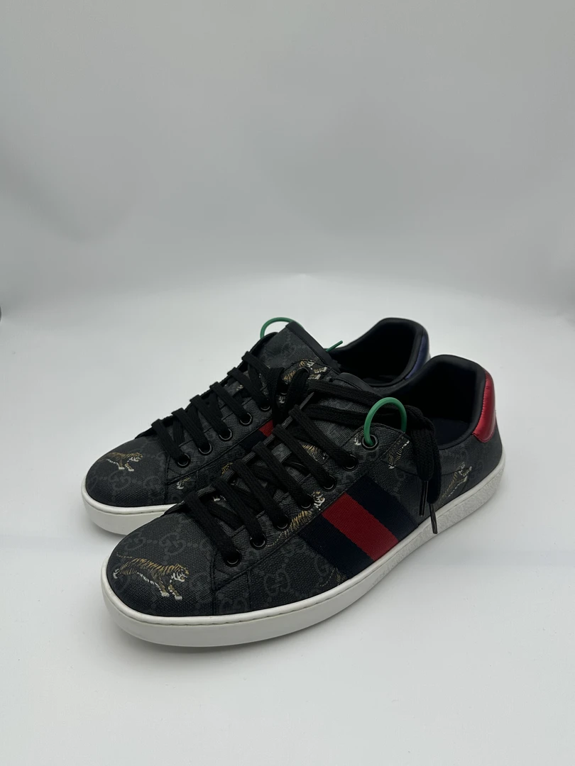 Gucci/吉驰 二手男士双G满印老花老虎时尚百搭板 鞋/95新40