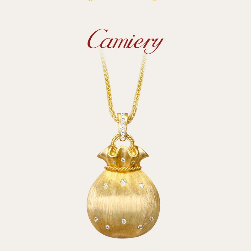 CAMIERY新中式拉丝小福袋项链精致