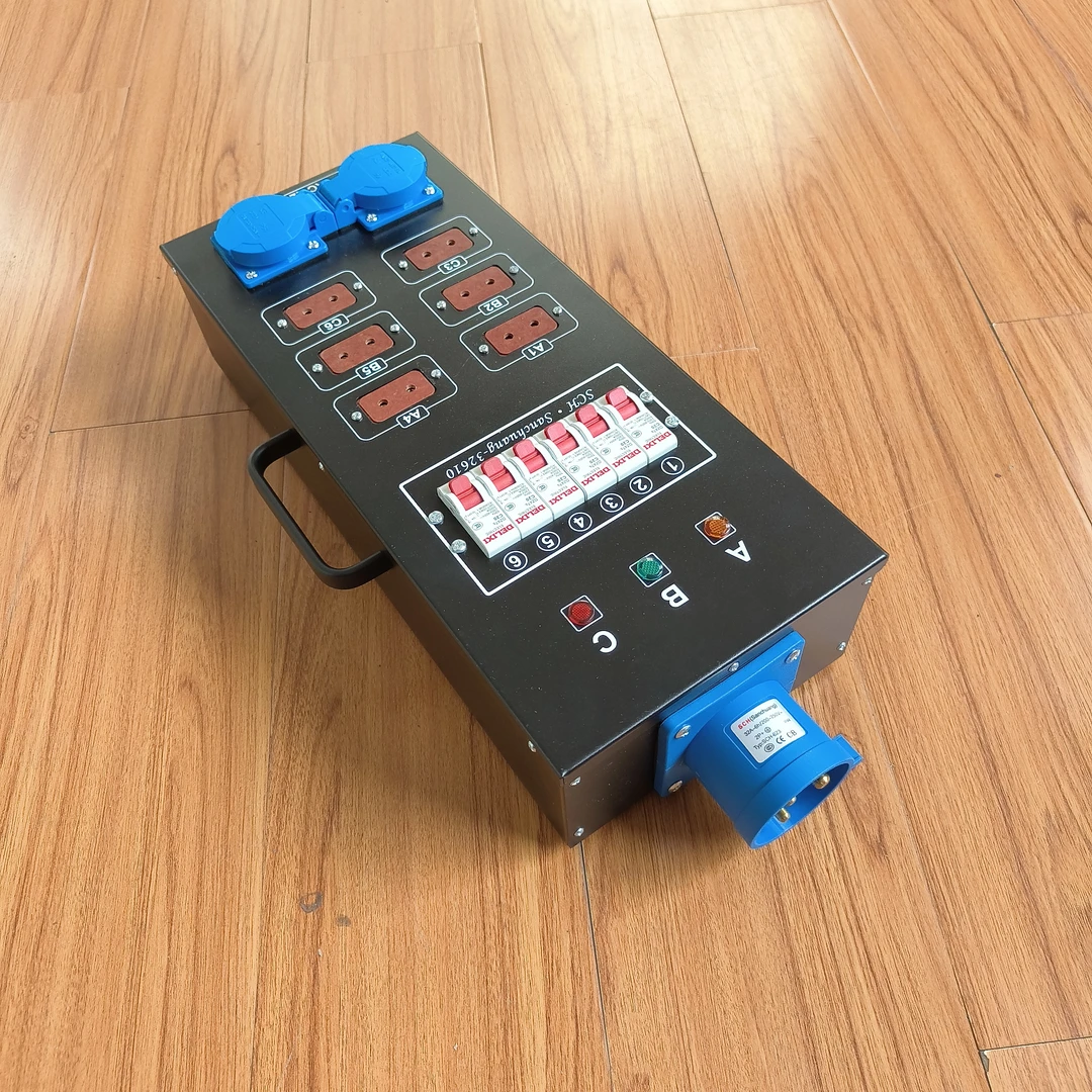 220v2相电6路10A直通箱移动电源箱硅箱舞台灯光光束灯桁架接线盒