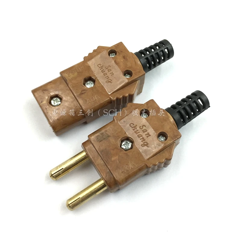 高档40A胶木插头对接插电木插电缆线接头硅箱舞台灯光音响接插件