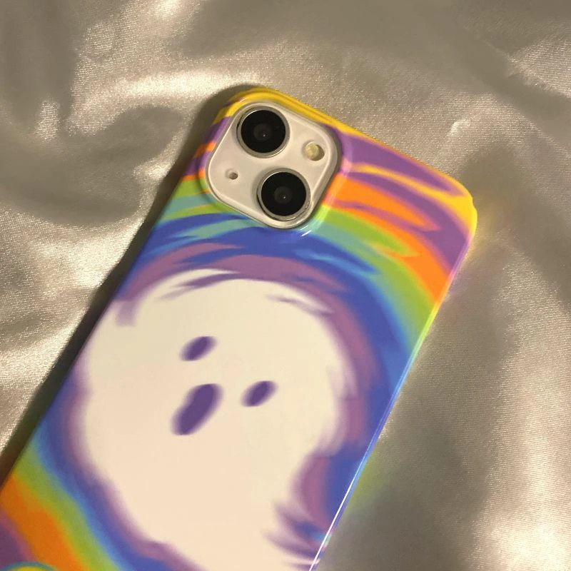 彩虹幽灵苹果14手机壳iphone13promax卡通12全包15可爱硬xr创意XS