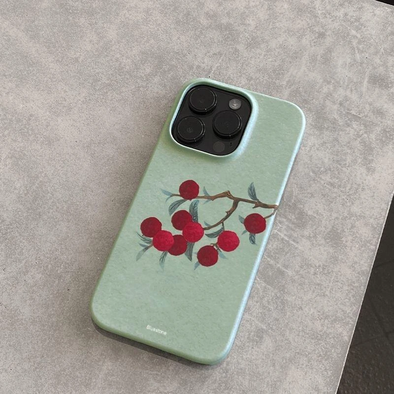 新中式杨梅苹果14pro手机壳iPhone13Max菲林壳12plus硬壳爆款复古