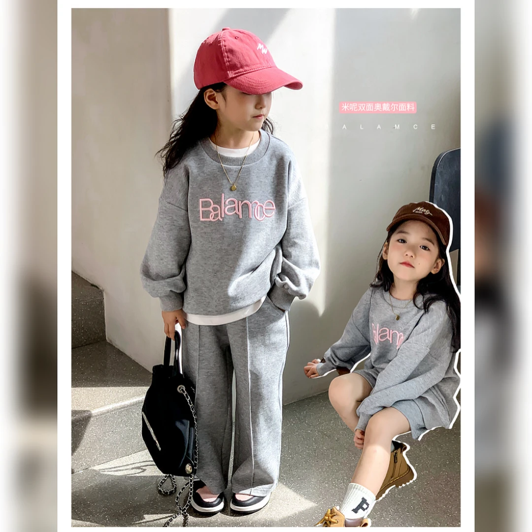 图图小象女童秋装新款儿童休闲短裤洋气卫衣宝宝休闲裤子三件套
