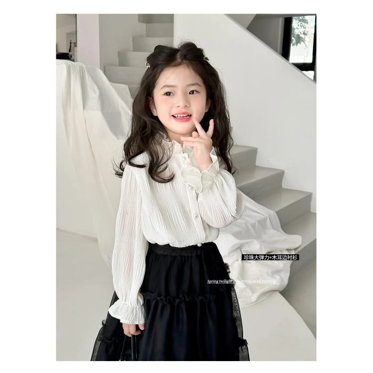 图图小象女童娃娃衫春装新款甜美童装上衣百搭宝宝长袖洋气衬衫潮