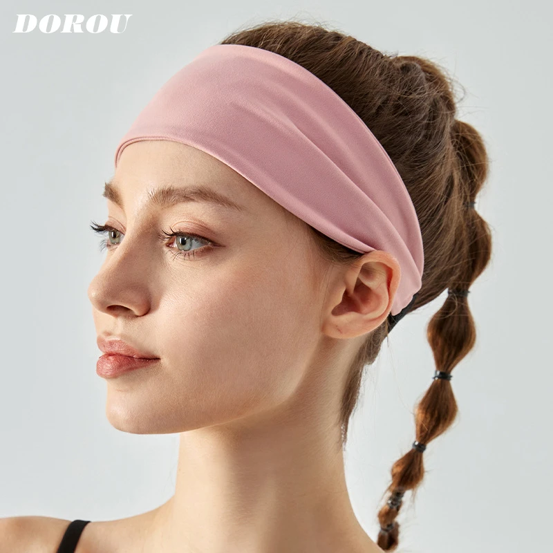 Dorou 瑜伽宽发带女跑步裸感运动健身导汗止汗吸汗束发头带透气