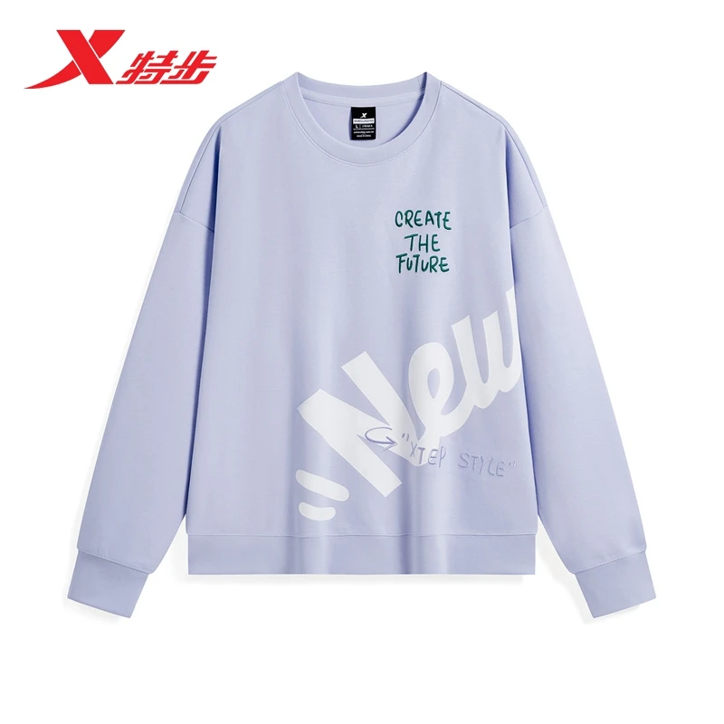 特步女款套头卫衣2023秋季新款休闲字母运动套头卫衣977328920265