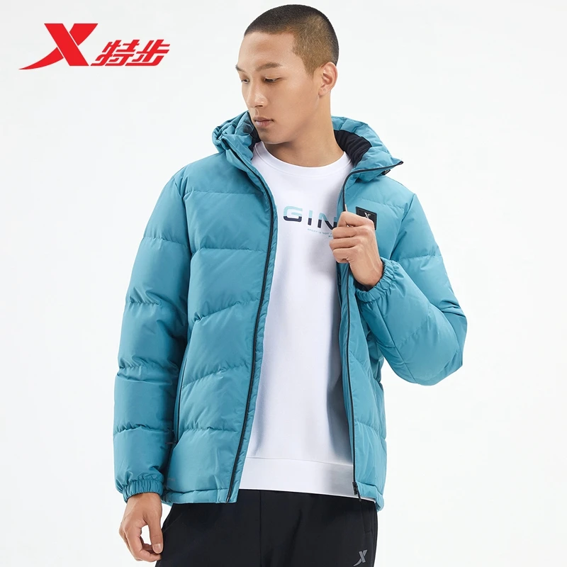 特步驭温三防男运动羽绒服立领连帽防风外套保暖上衣978429190054