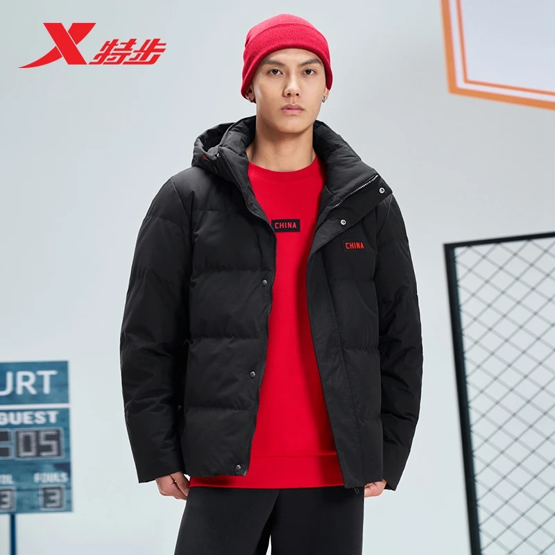 特步男子CHN羽绒服面包服2024冬新款加厚保暖外套976429190363