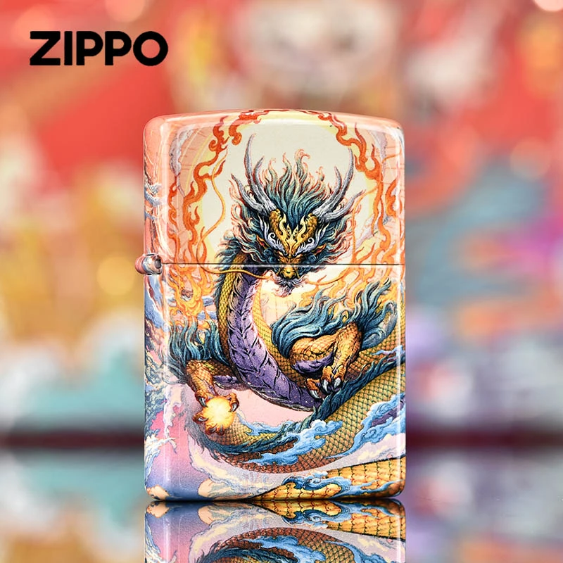 zippo打火机神兽祖龙-沈晨-正版-彩印官方芝宝原装防风DYX1H1