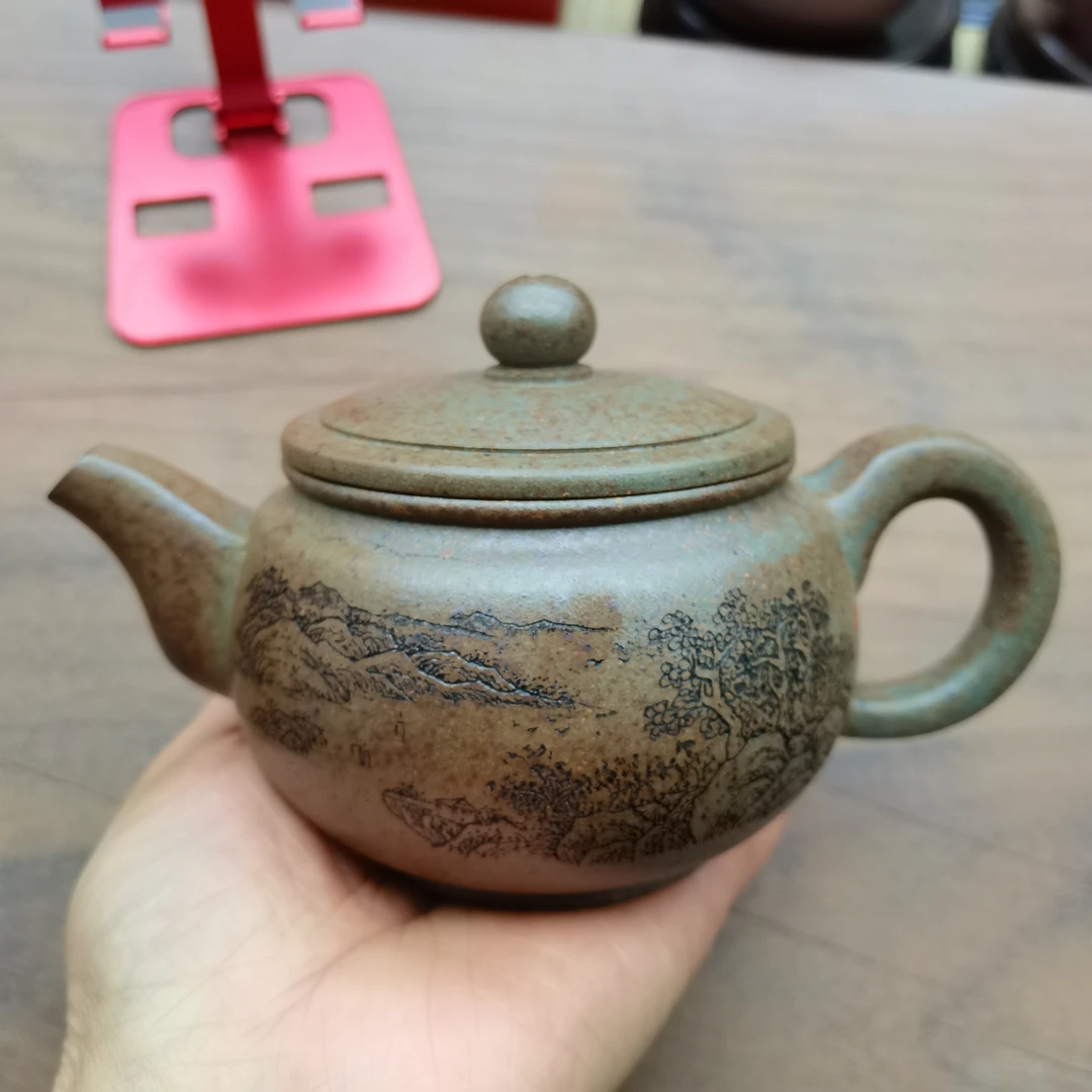 原矿段泥料  玉壁壶  纯手工制作  200毫升 柴烧