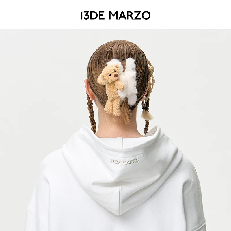 13DE MARZO女士 24早秋新款毛绒玩偶鲨鱼夹甜美可爱精致夹子发卡