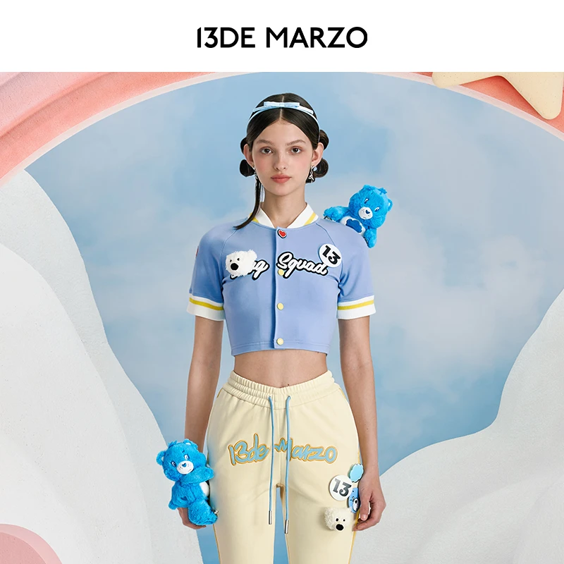 13DE MARZO女士 CARE BEARS联名系列玩偶棒球短款短袖时尚夏季
