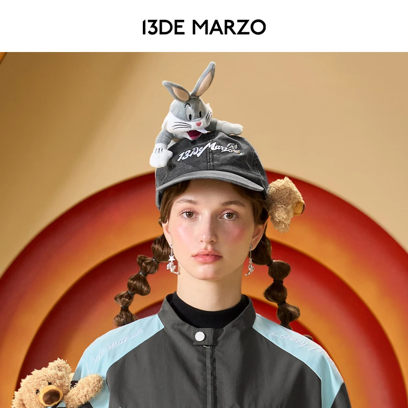 13DE MARZO男女同款 兔八哥联名系列小熊个性时尚棒球帽鸭舌帽