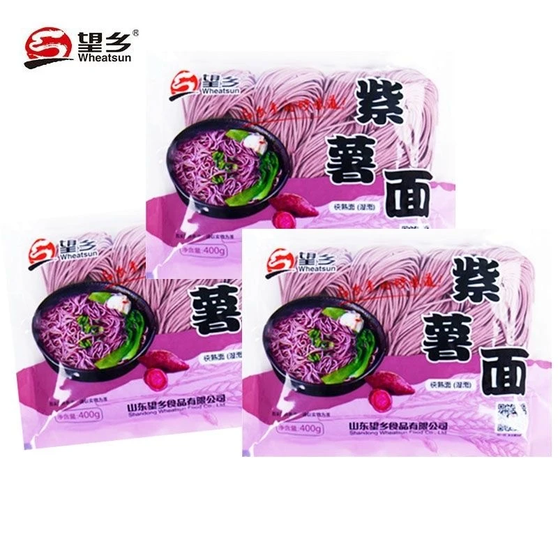 Wheatsun/望乡望乡营养湿面紫薯面400g快熟蔬菜面条鲜面健康