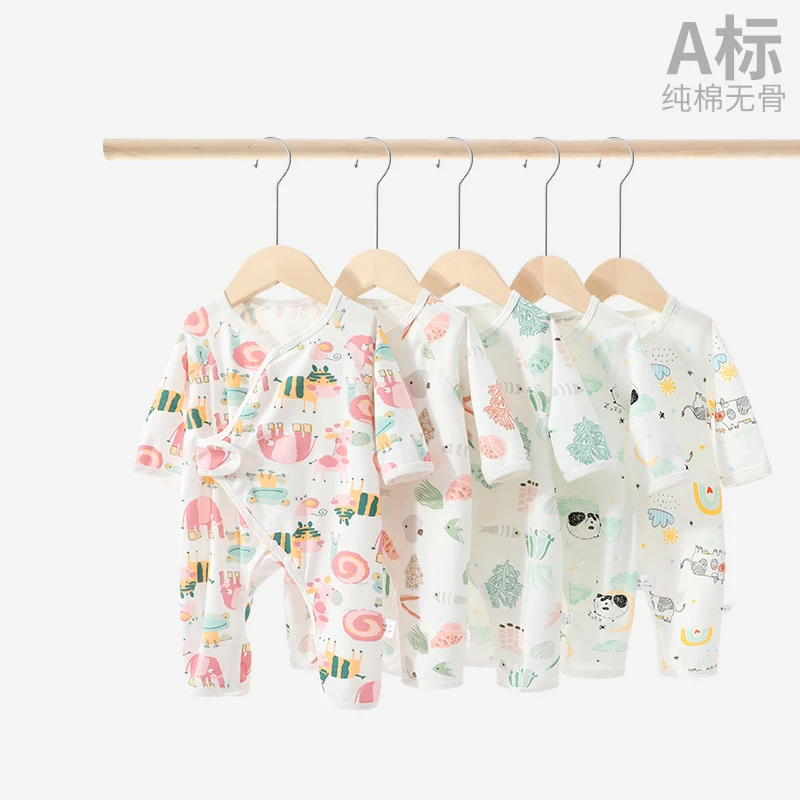 新生婴儿衣服初生宝宝纯棉无骨连体衣满月和尚服春秋四季哈衣爬服