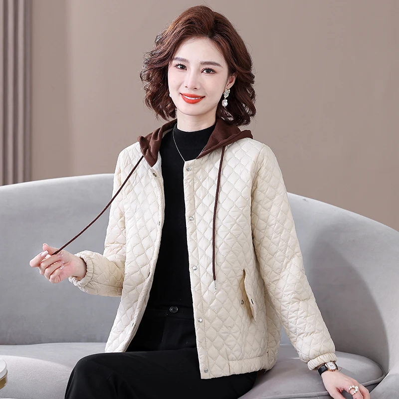 棉衣女短款洋气连帽刺绣小外套秋冬季轻薄小棉袄时尚百搭棉服女