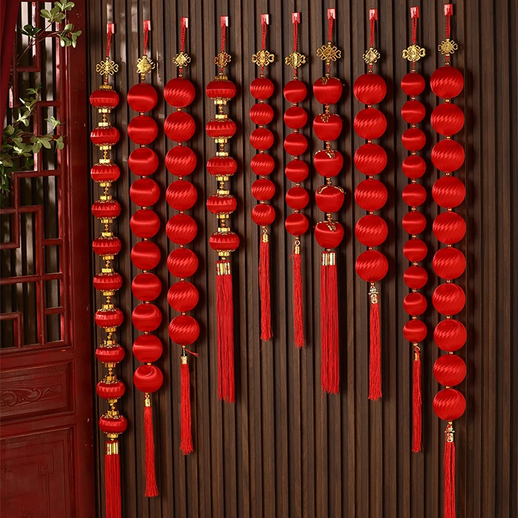 春节年货挂饰小灯笼丝光球过年大门挂件新年室内场景布置喜庆装饰