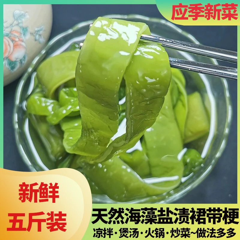 大连超细嫩裙带梗海白菜裙带菜盐渍裙带海裙菜咸菜小菜原料（嫩梗）